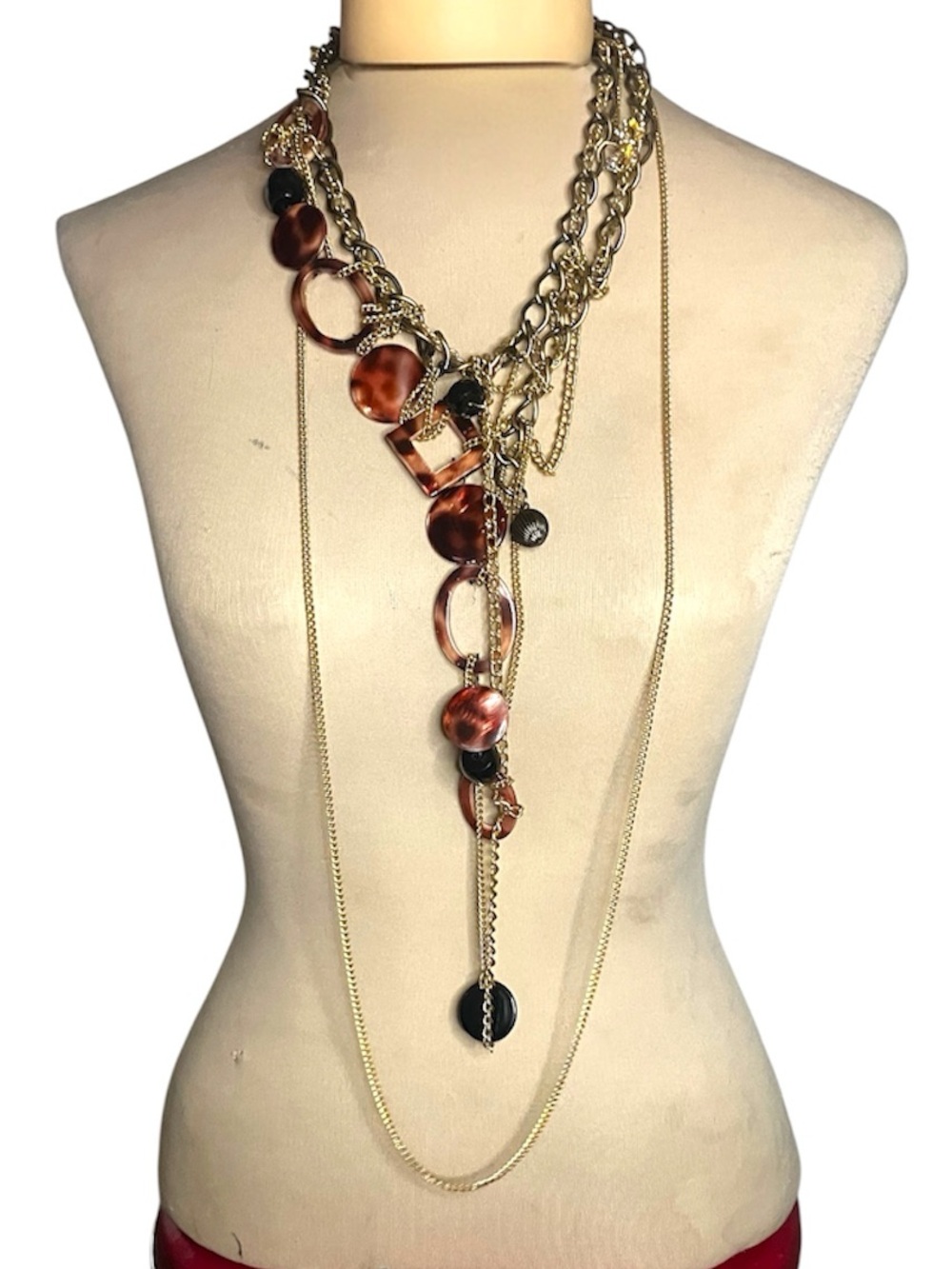 Must Love Chains Handmade Upcycled Chunky Statement Necklace - Picture 1 of 9